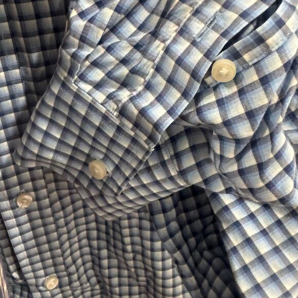 Tailorbyrd Mens 100% Cotton Long Sleeve Button Up Blue Plaid Shirt Size 3XLT - Picture 5 of 7